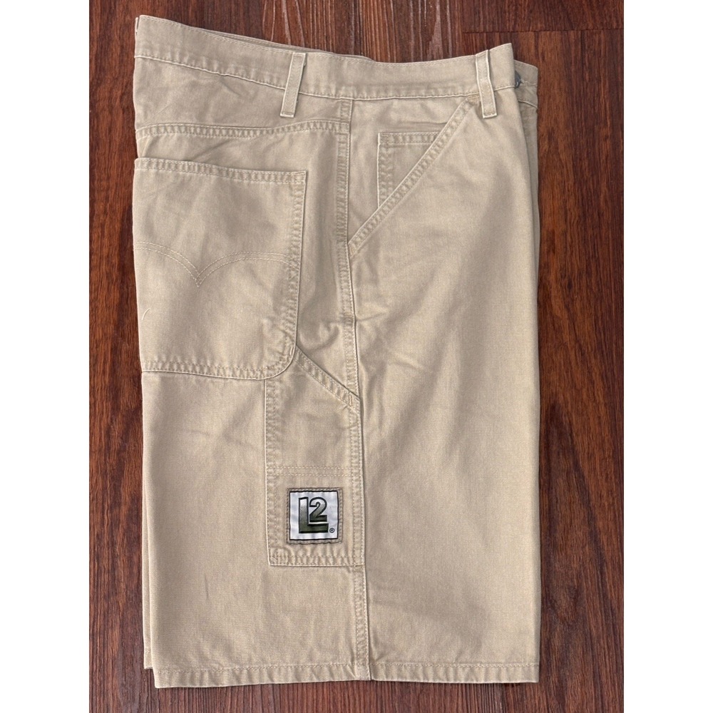 Vintage Levis L2 Carpenter Beige Tan Cotton Shorts Mens 30 90S Grunge RARE!
